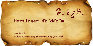 Hartinger Ádám névjegykártya